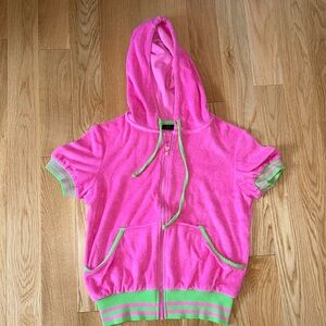 Ralph Lauren terry cloth beach coverup. Pink and lime green size small